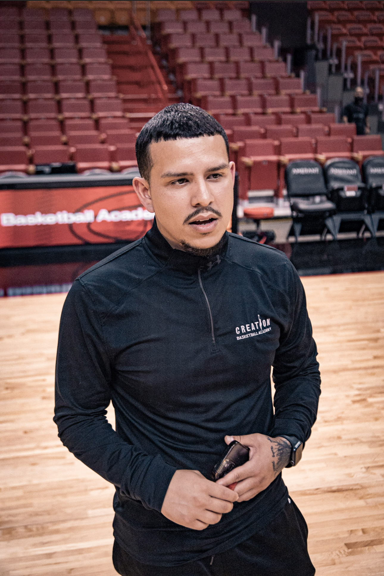 Coach Mendoza at the Kaseya Center